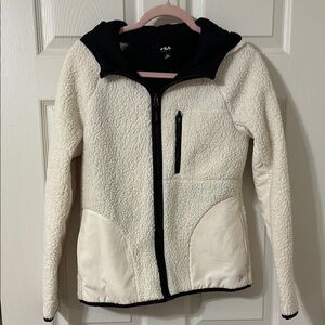 Fila Women's Cream and Black Teddy Jacket